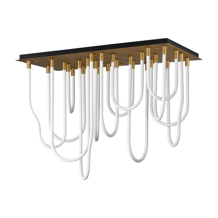 Soleil 14-Light LED SQ Flush Mount by Studio M Lighting in Natural Aged Brass
