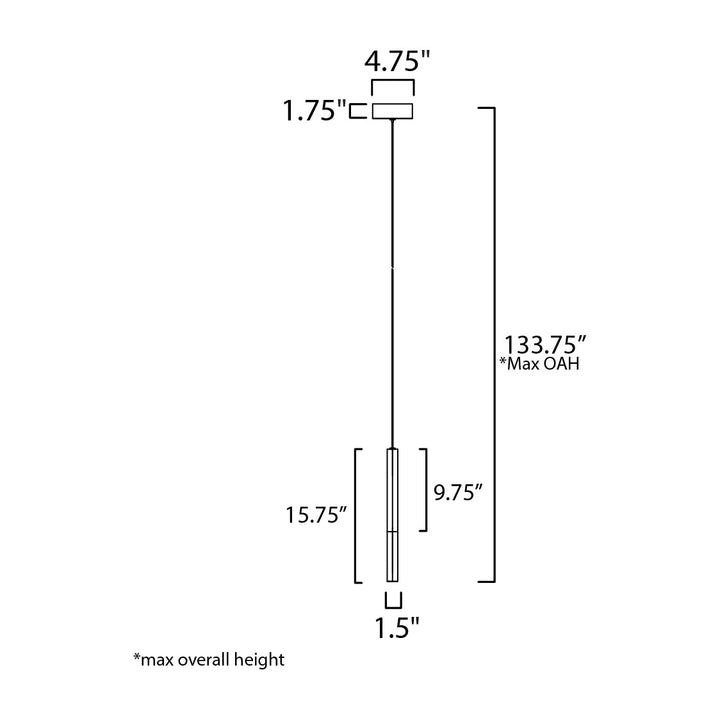 Diaphane LED 1-Light Pendant 151020 by Studio M Lighting – line drawing