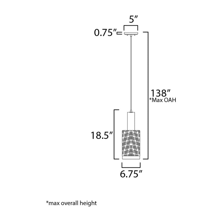 Scout 1-Light Pendant by Studio M Lighting – line drawing