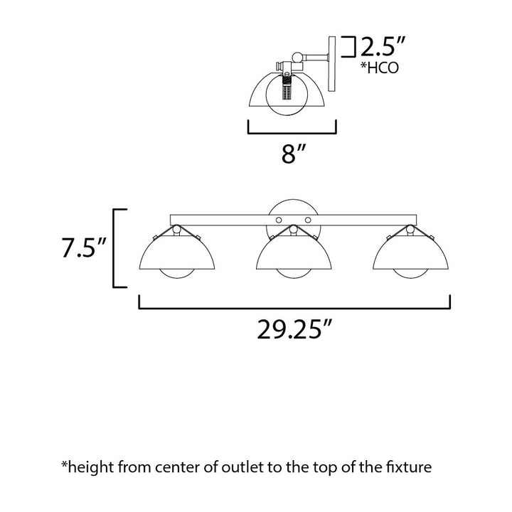 Domain 3-Light by Studio M Lighting – line drawing