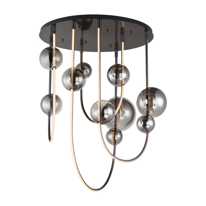 Dreamer Round LED Pendant by Studio M Lighting in Black Chrome