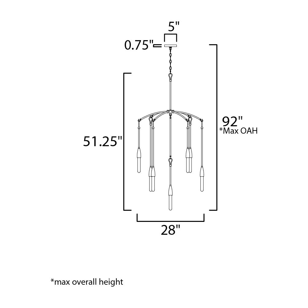 Pioneer 7-Light Chandelier by Studio M Lighting – line drawing