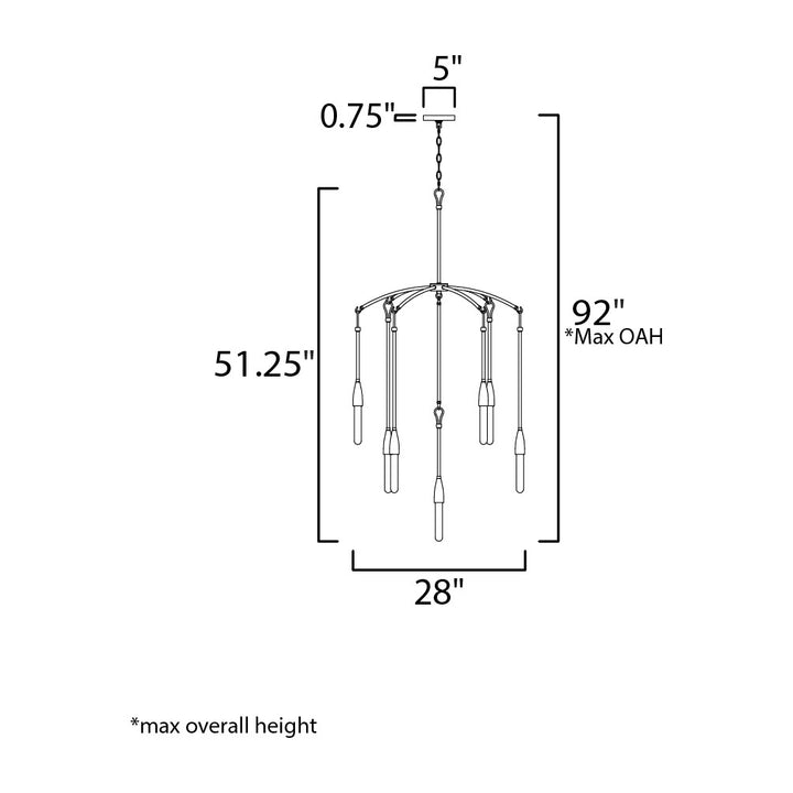 Pioneer 7-Light Chandelier by Studio M Lighting – line drawing