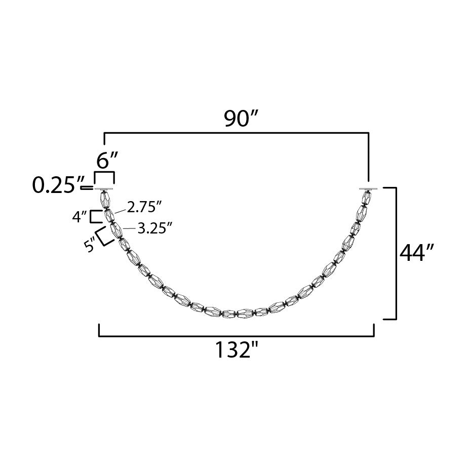 Dolce Vita 132" LED Pendant by Studio M Lighting – line drawing