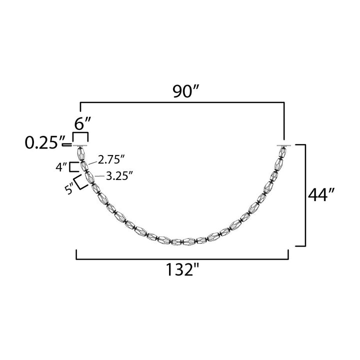 Dolce Vita 132" LED Pendant by Studio M Lighting – line drawing