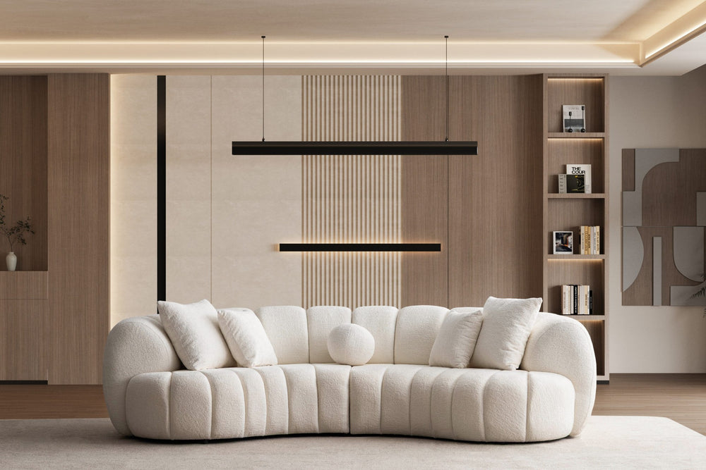 Rhodes Curved Sofa by Whiteline Modern Living – lifestyle