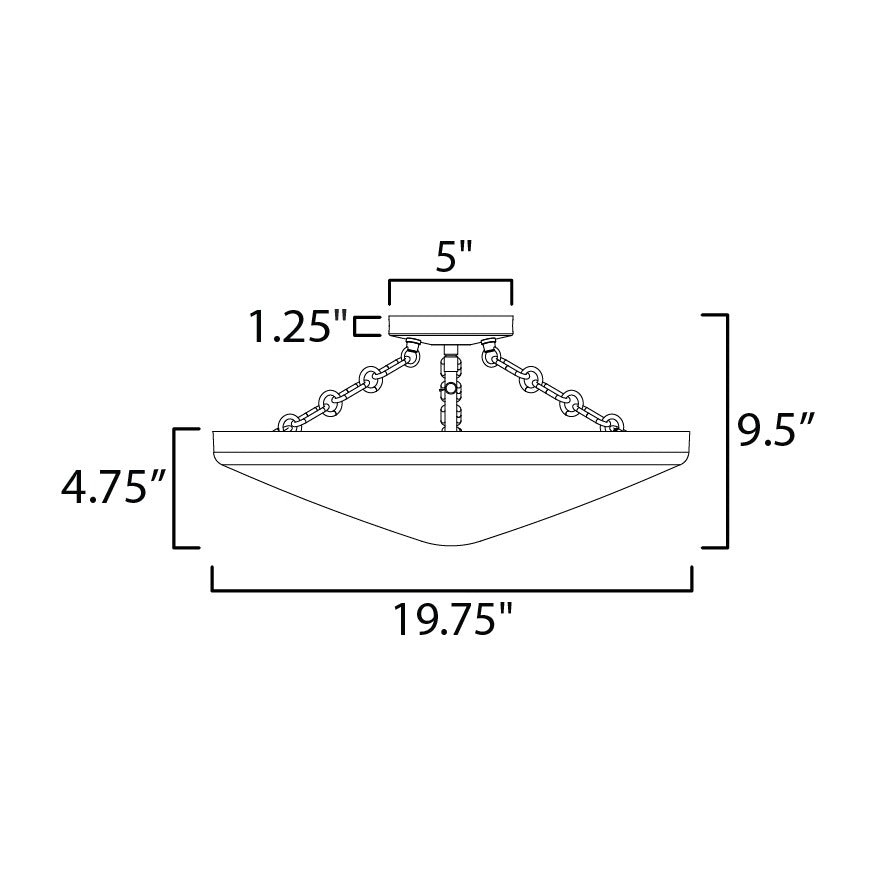 Artemis 3-Light Flush Mount by Studio M Lighting – line drawing