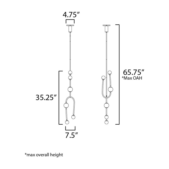 Alina 6-Light LED Pendant by Studio M Lighting – line drawing