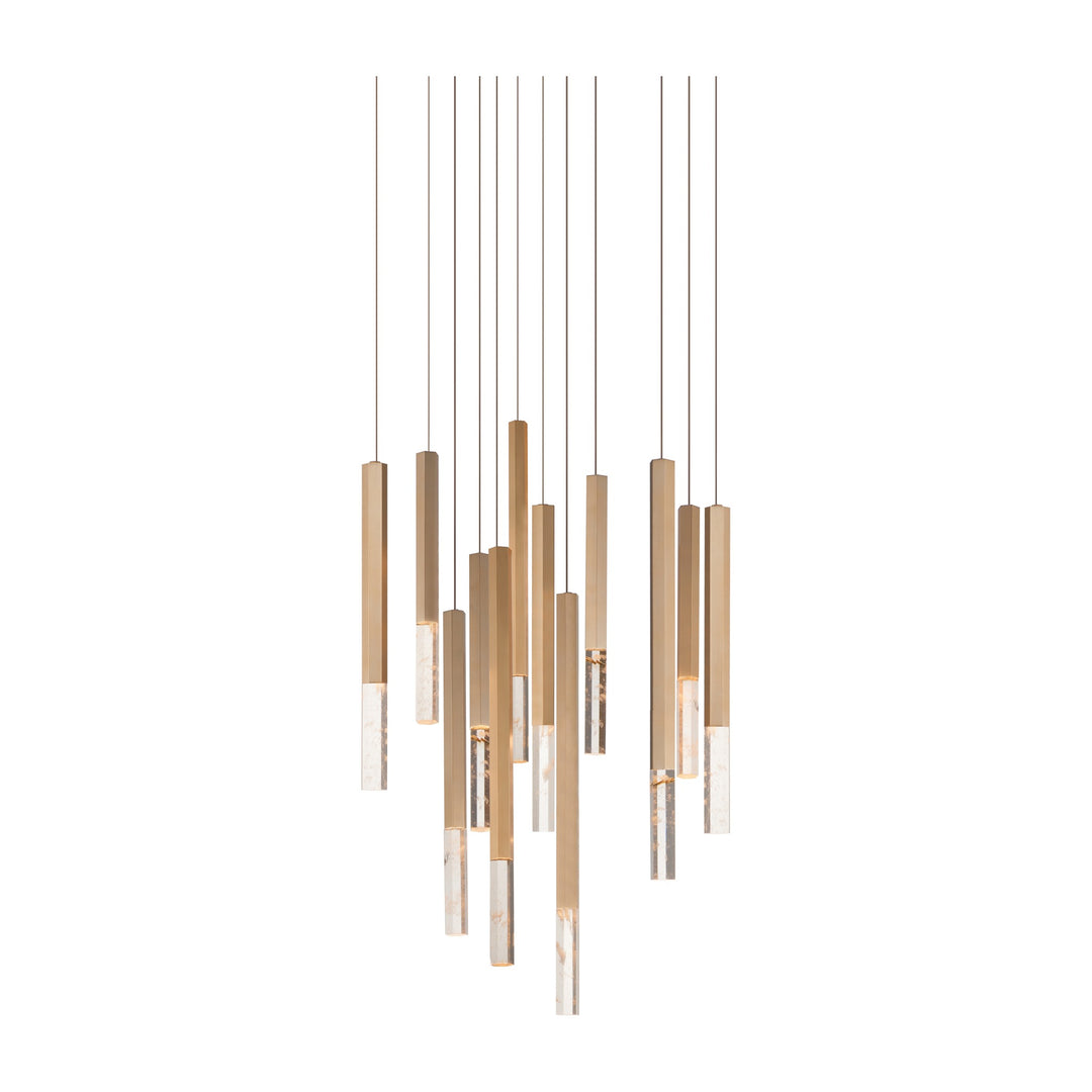 Diaphane 12-Light LED Pendant by Studio M Lighting in Gold
