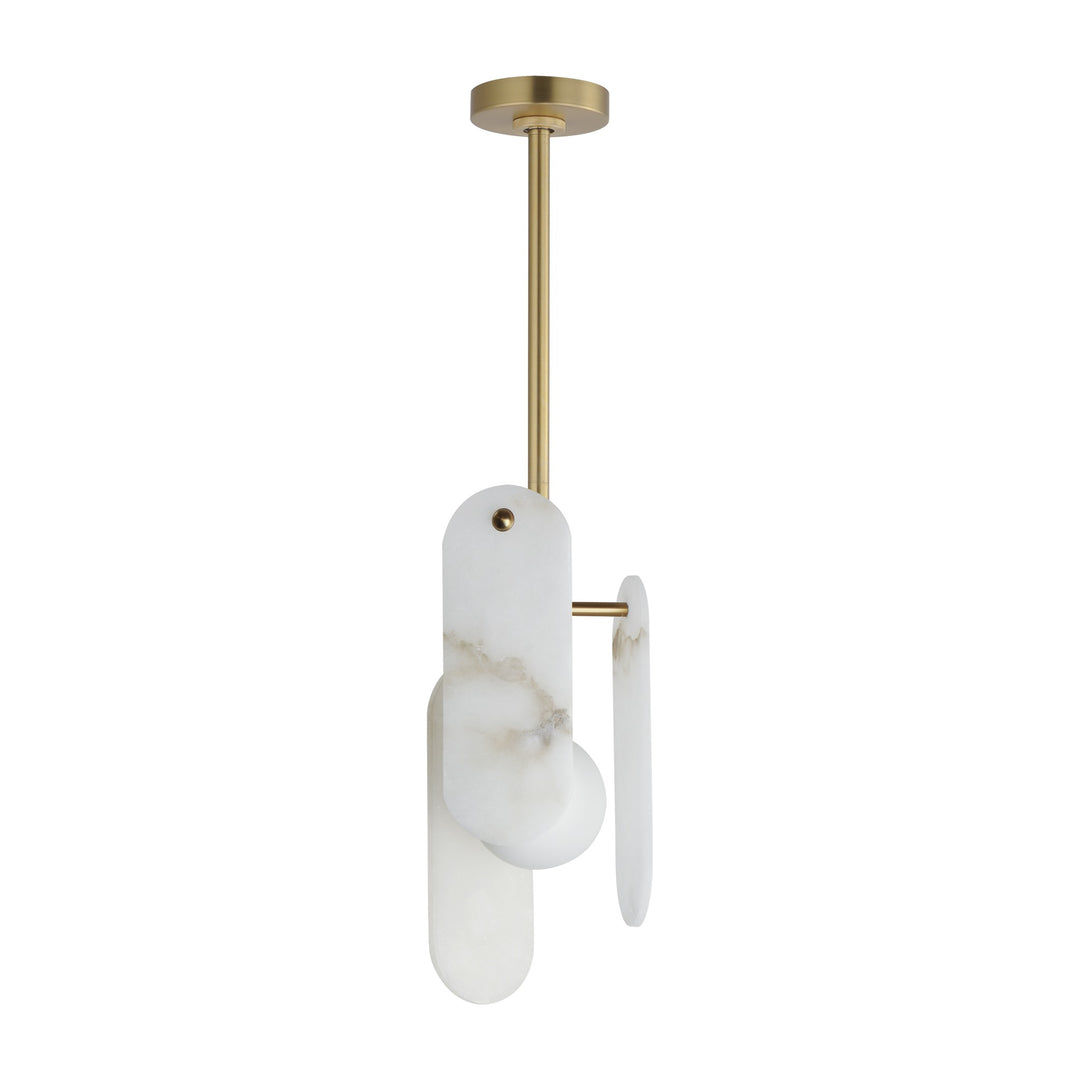 Megalith - Glass Megalith Stem Hung Pendant by Studio M Lighting in Natural Aged Brass