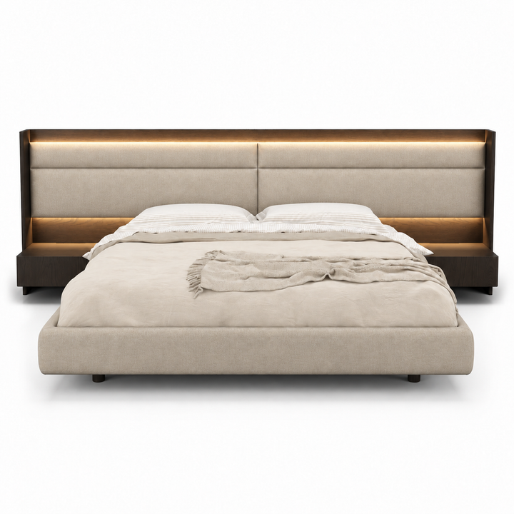 Roman Bed with Integrated Nightstands Huppe