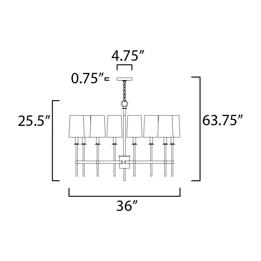 Uptown 8-Light Chandelier by Studio M Lighting – line drawing
