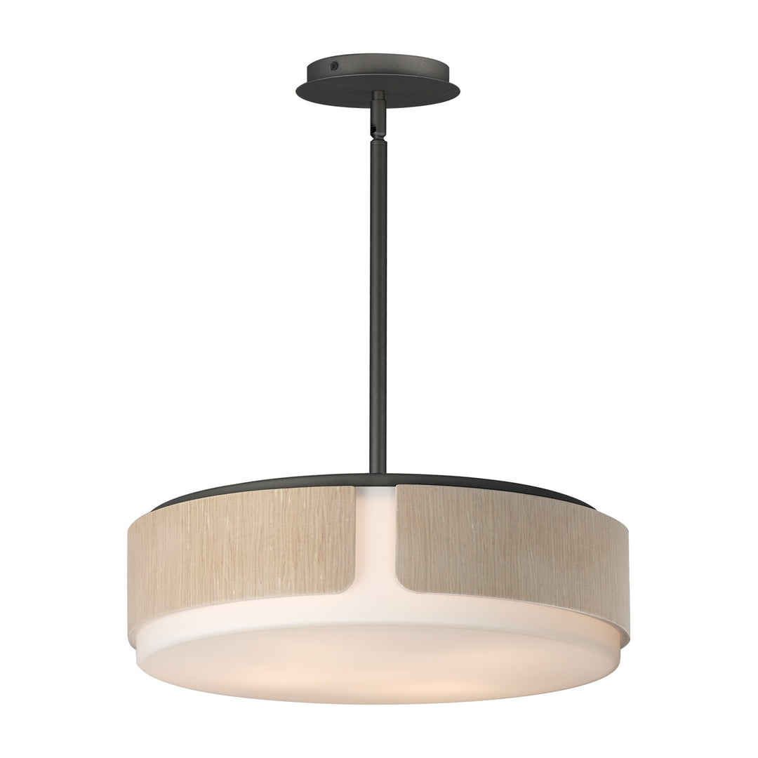 Draughtsman 18 Semi Flush Mount - Pendant by Studio M Lighting in Natural Wood/Charcoal