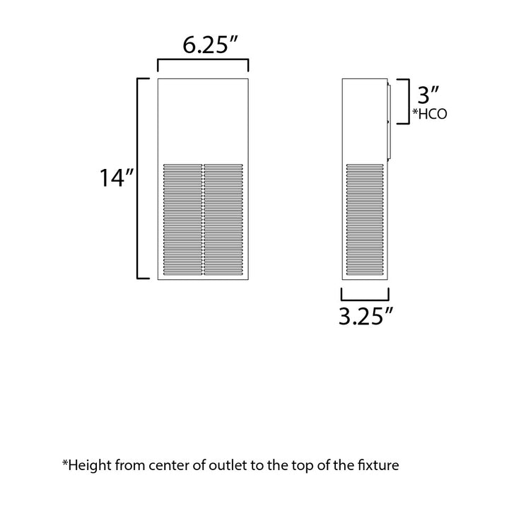 Grate 14 LED Outdoor Wall Sconce by Studio M Lighting – line drawing
