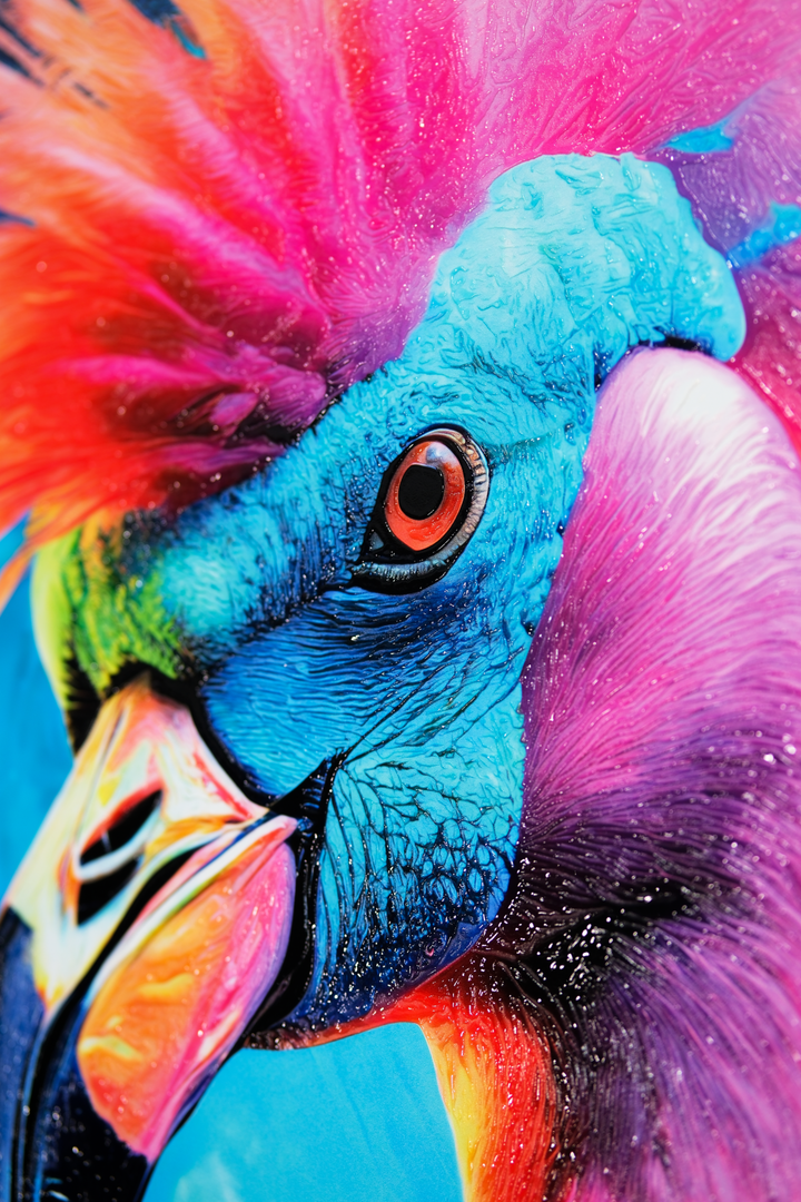 Eclectic Flamingo — Haptic 3D Embossed Print Insigne Art Design