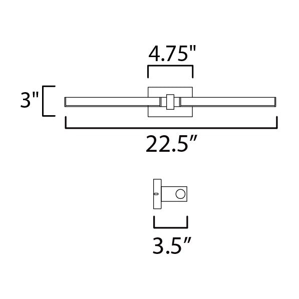 Dorian 22 LED Wall Sconce by Studio M Lighting – line drawing