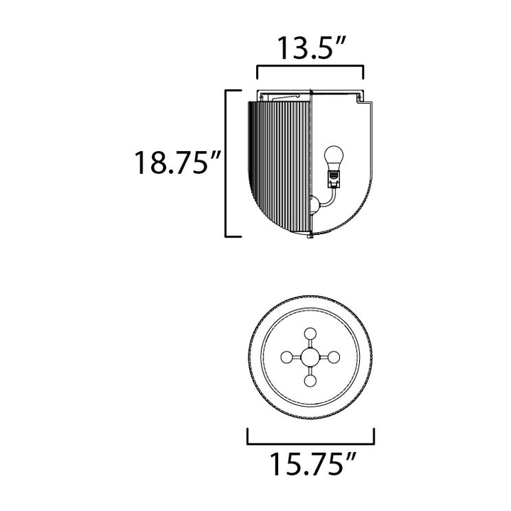 Dune 16 Flush Mount by Studio M Lighting – line drawing