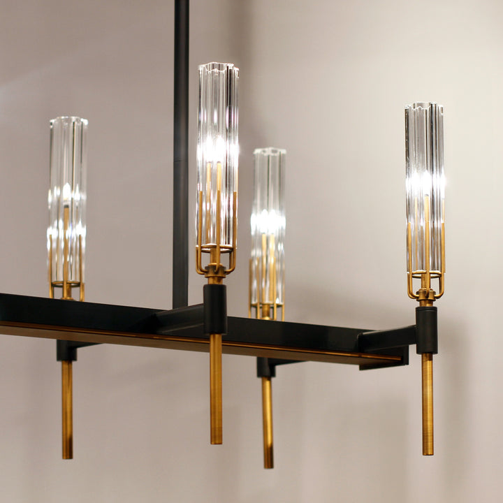 Flambeau 10-Light Linear LED Chandelier by Studio M Lighting – lifestyle