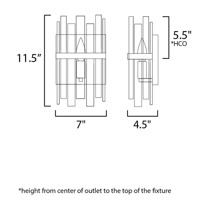 Warren 1-Light Wall Sconce by Studio M Lighting – line drawing