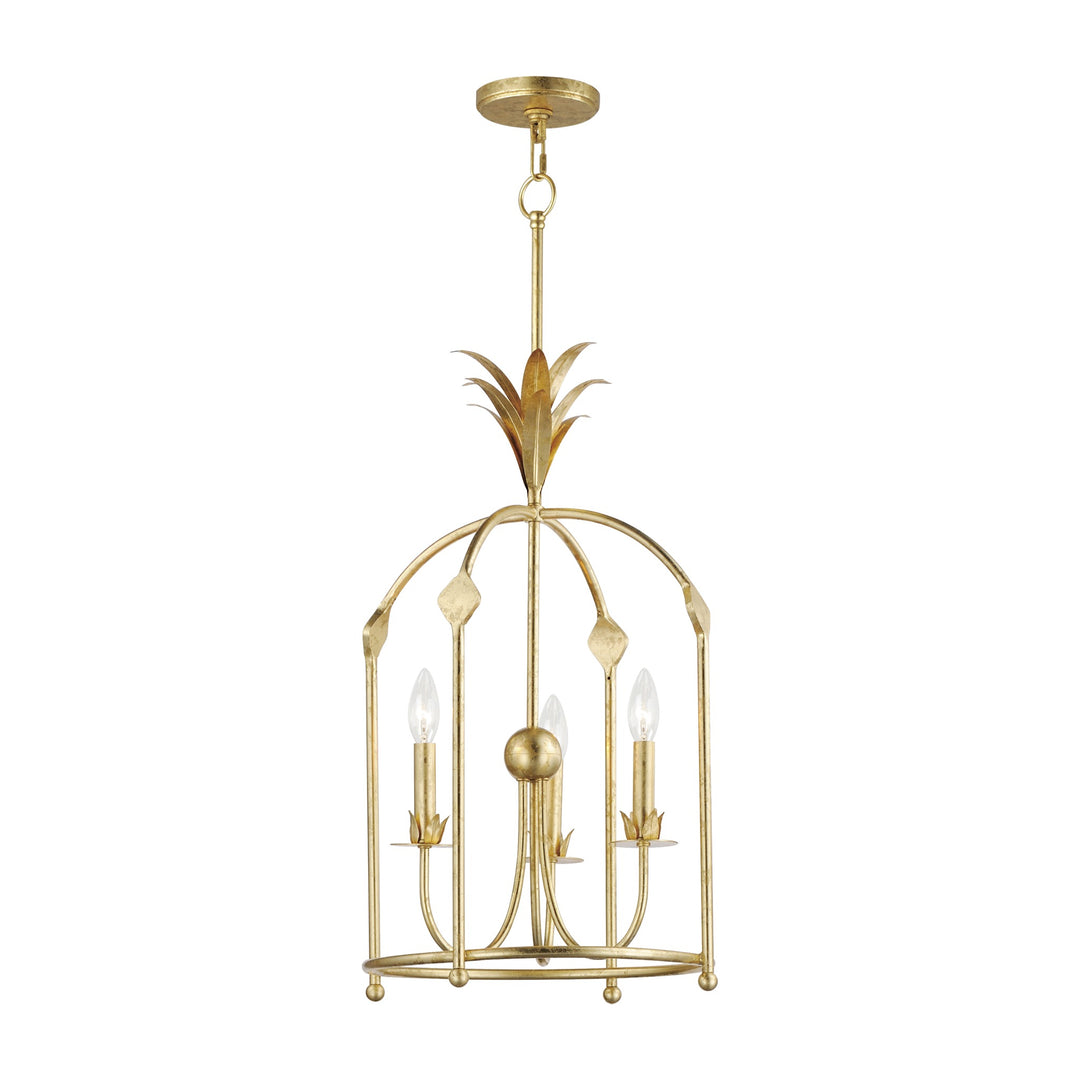 Paloma 3-Light Foyer Pendant by Studio M Lighting in Gold Leaf