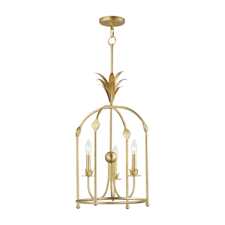 Paloma 3-Light Foyer Pendant by Studio M Lighting in Gold Leaf