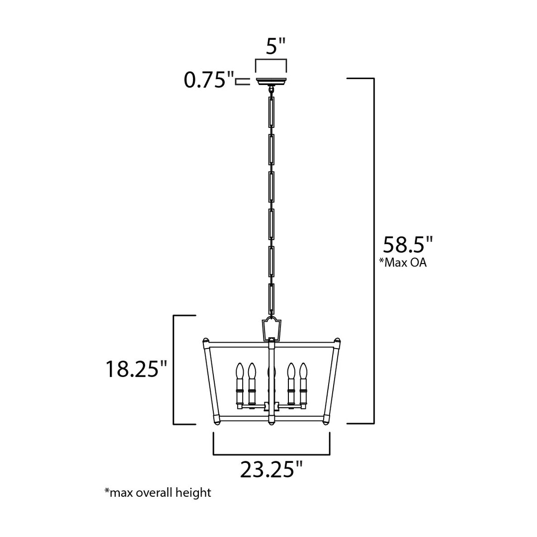 Lucent 5-Light Chandelier by Studio M Lighting – line drawing