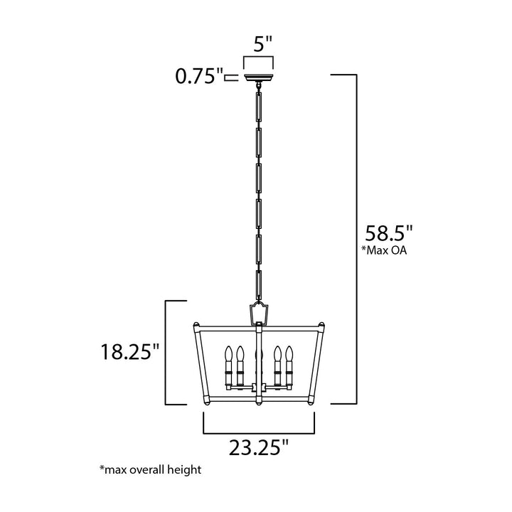 Lucent 5-Light Chandelier by Studio M Lighting – line drawing