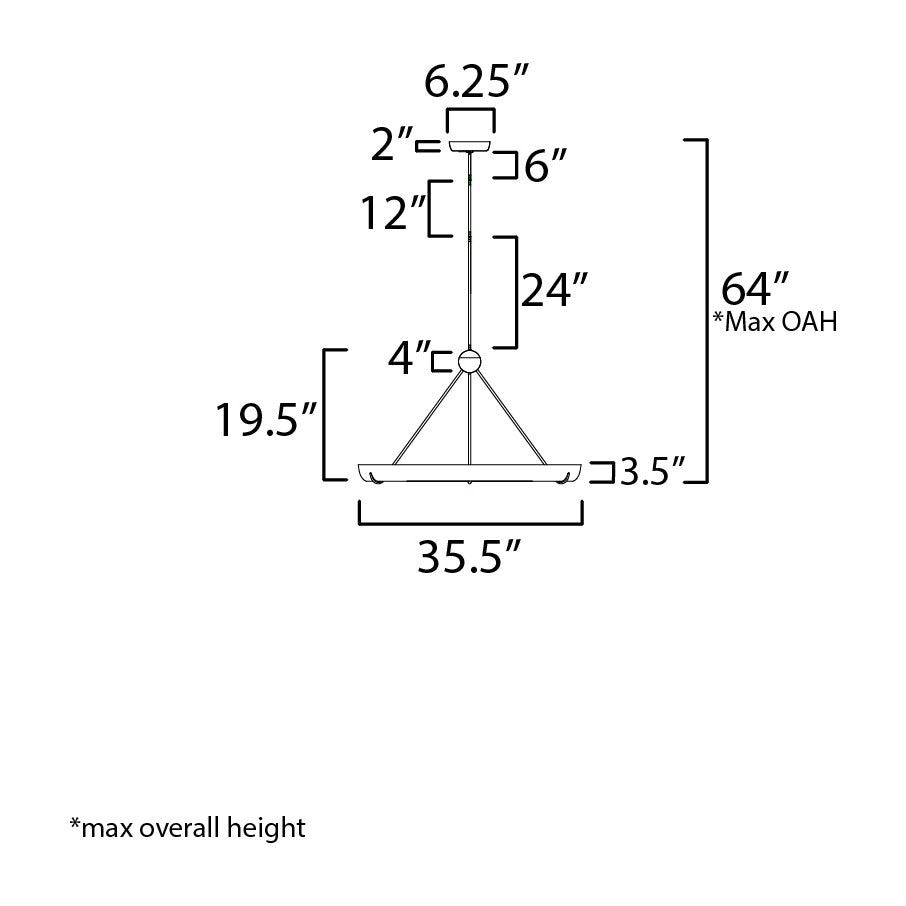 Geist 36 LED Pendant by Studio M Lighting – line drawing
