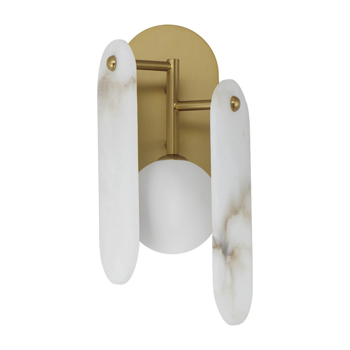 Megalith - Glass Megalith LED Wall Sconce by Studio M Lighting in Natural Aged Brass
