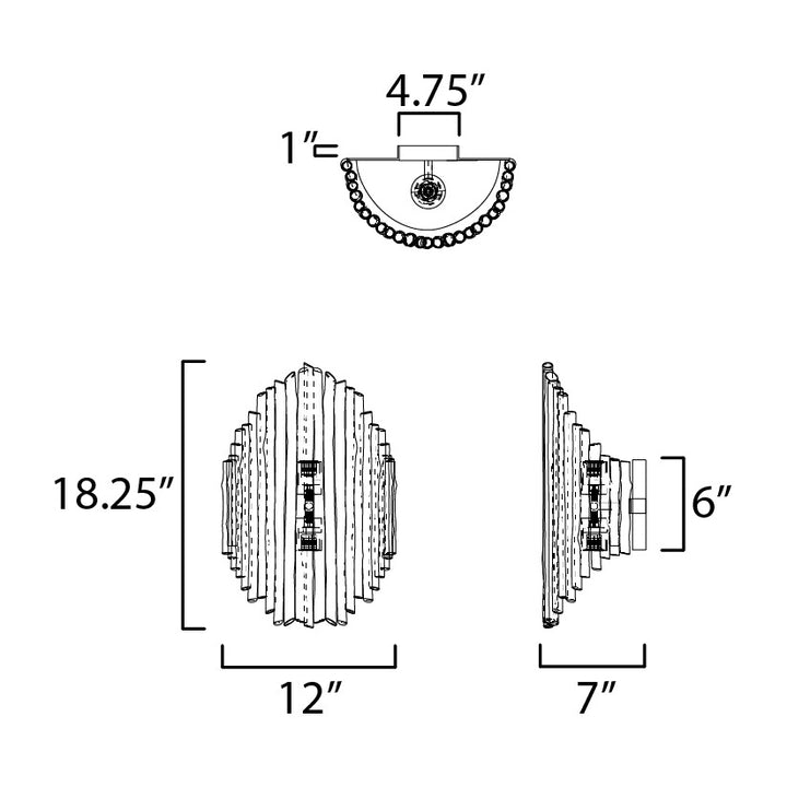 Baywood Wall Sconce by Studio M Lighting – line drawing
