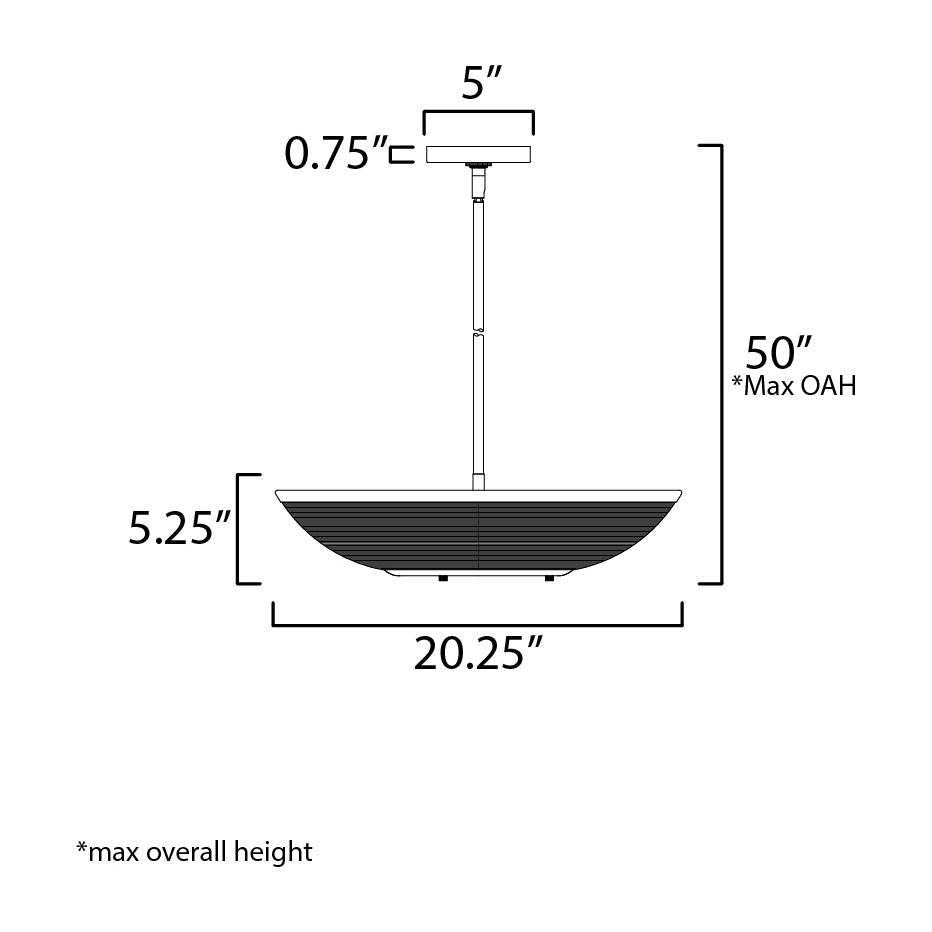 Rattan 20 3-Light Pendant by Studio M Lighting – line drawing