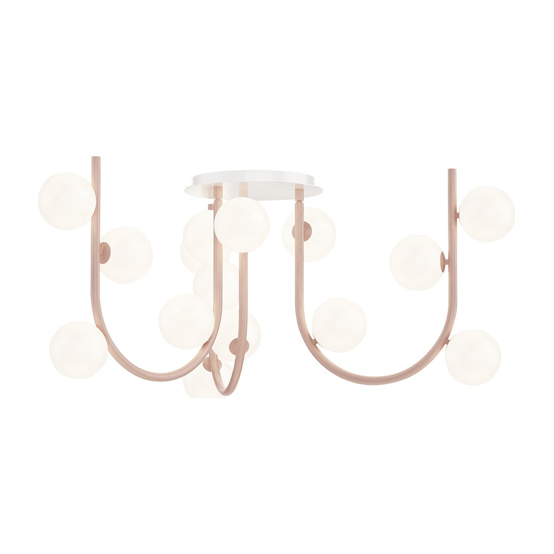 Contour MTO Contour 15-Light MTO Fixed Pendant by Studio M Lighting in Palazzo Pink