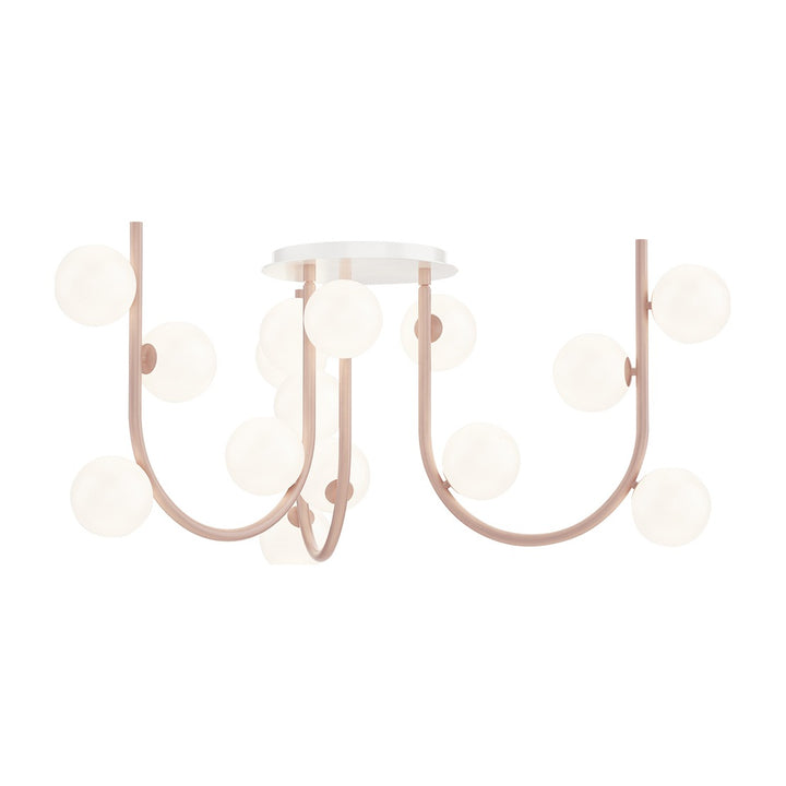 Contour MTO Contour 15-Light MTO Fixed Pendant by Studio M Lighting in Palazzo Pink