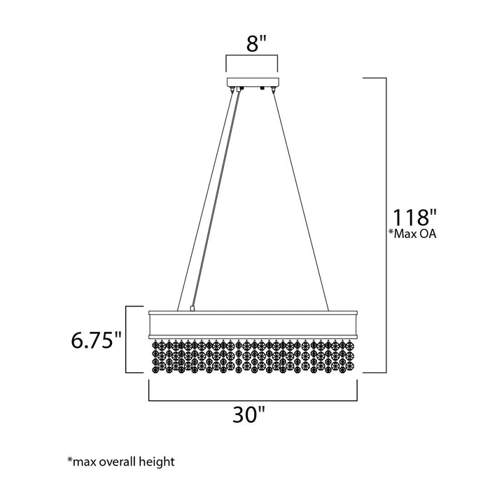 Mystic 22-Light LED Pendant 369657 by Studio M Lighting – line drawing