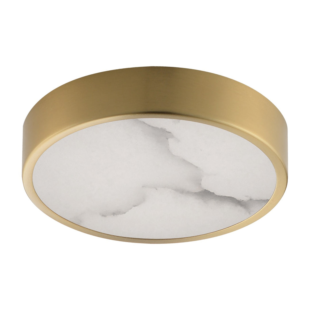 Slab 5.5 LED Alabaster Flush Mount by Studio M Lighting in Natural Aged Brass