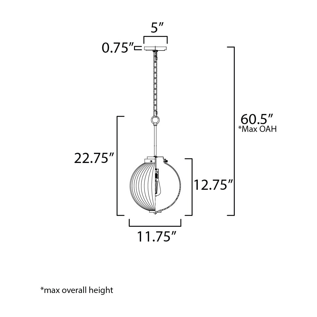 Kasbah 12 Pendant by Studio M Lighting – line drawing