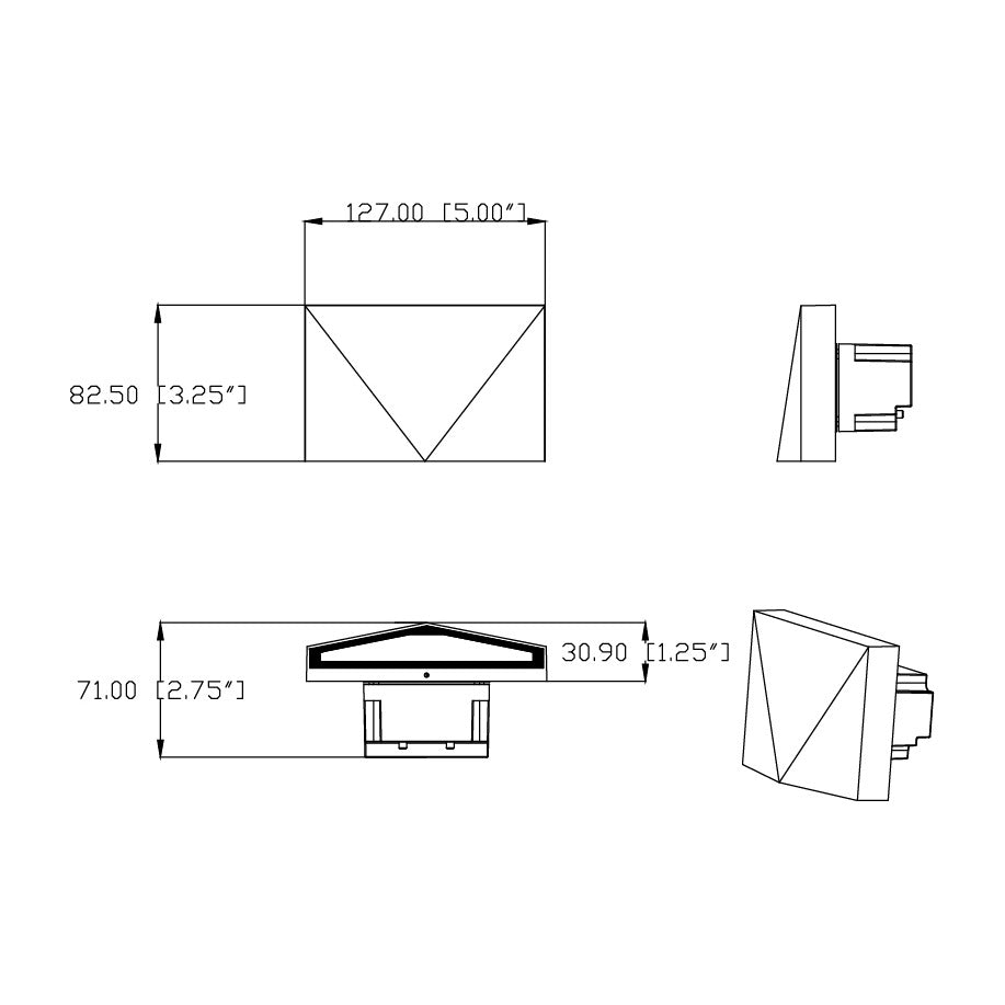 Fractal LED Step Light 3CCT by Studio M Lighting – line drawing