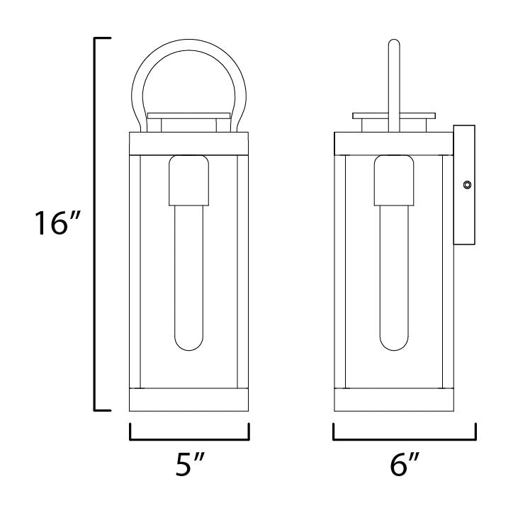 Nassau Vivex Nassau VX 1-Light Medium Outdoor Wall Lantern by Studio M Lighting – line drawing