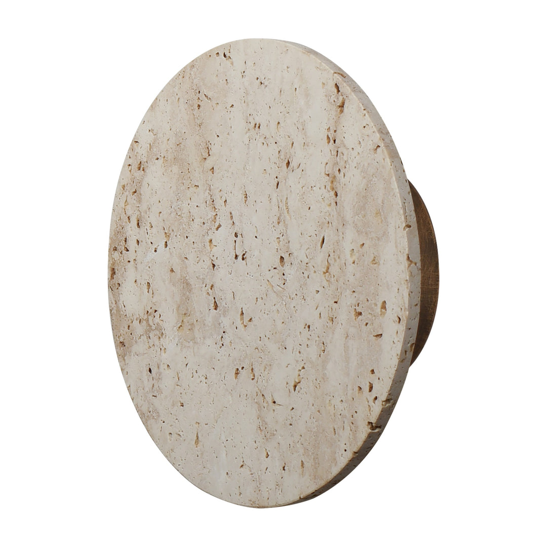 Discus 10 LED Outdoor Wall Sconce by Studio M Lighting in Travertine / Antique Bronze