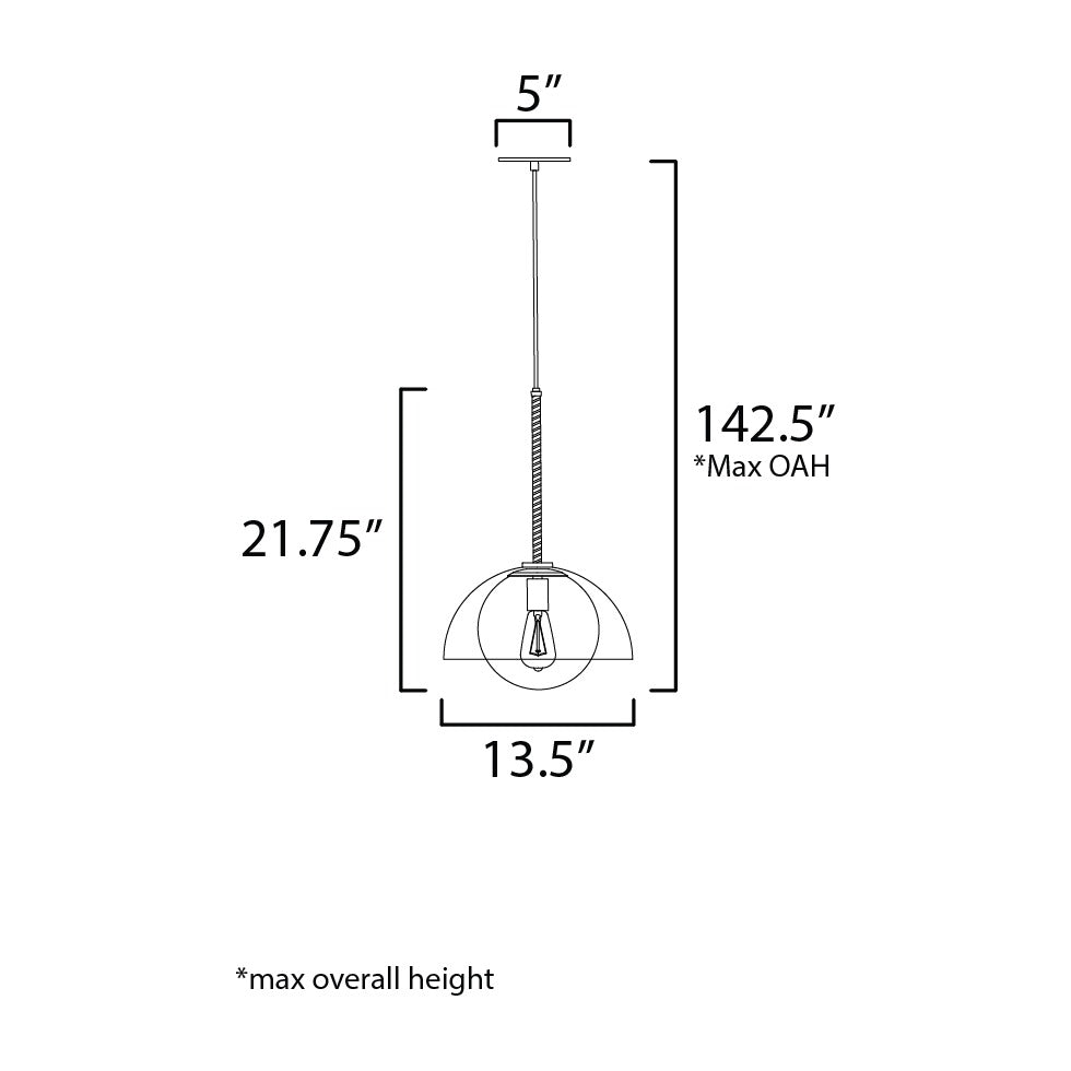 Chapeau 1-Light Pendant by Studio M Lighting – line drawing