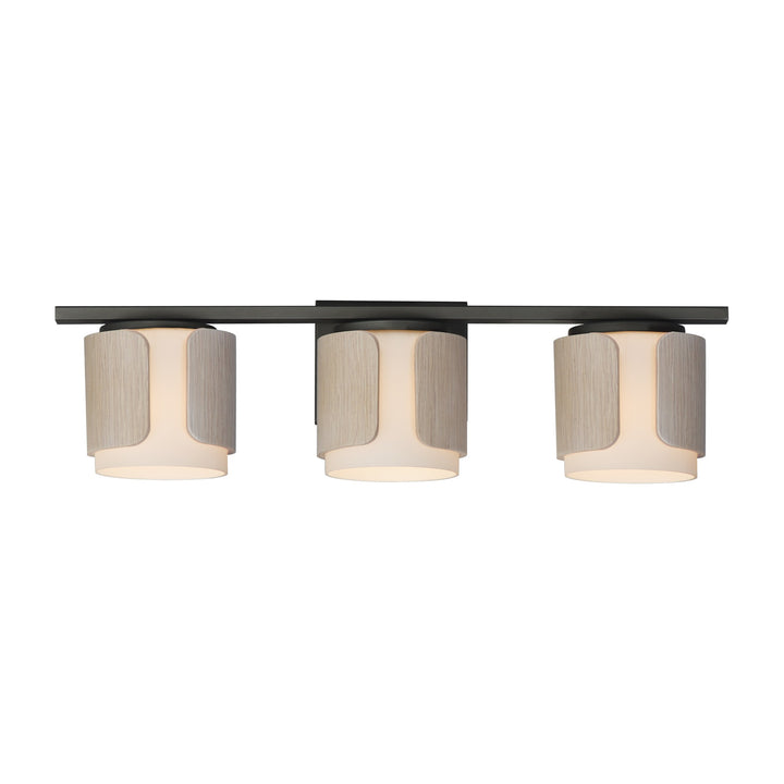 Draughtsman 3-Light Bath Vanity by Studio M Lighting in Natural Wood/Charcoal