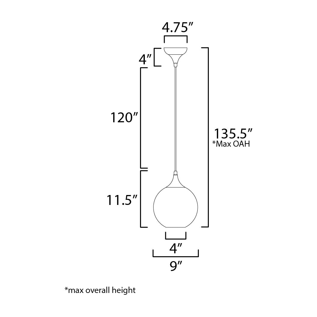 Neve Single Pendant by Studio M Lighting – line drawing