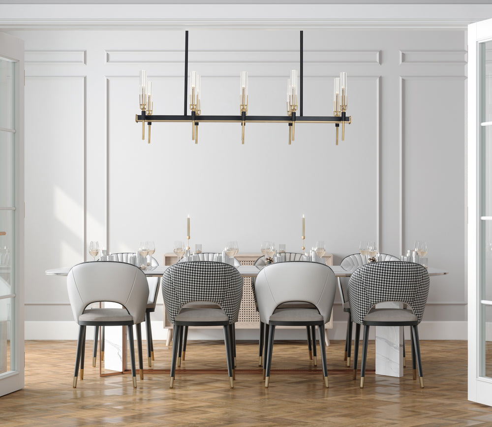Flambeau 10-Light Linear LED Chandelier by Studio M Lighting – lifestyle