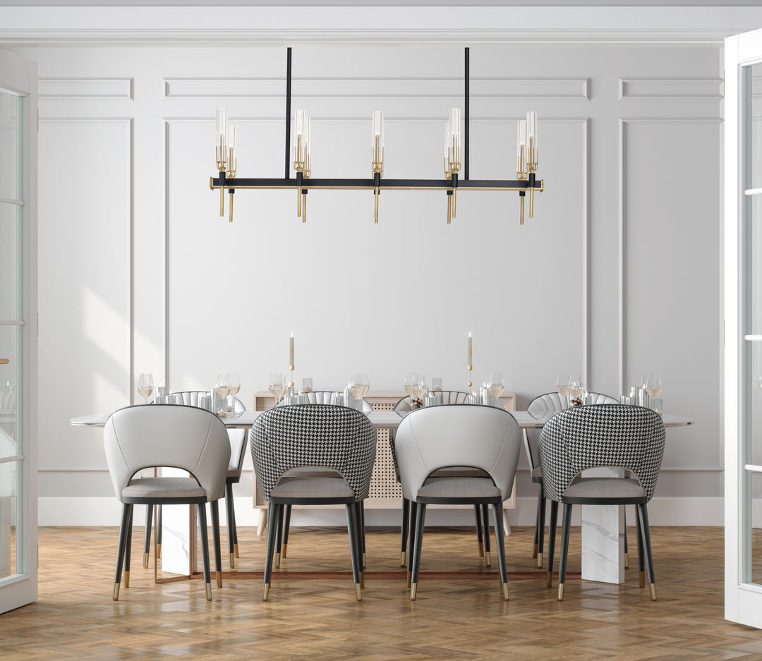 Flambeau 10-Light Linear LED Chandelier by Studio M Lighting – lifestyle