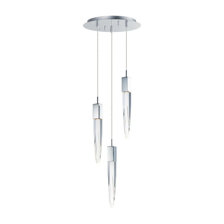 Quartz LED 3-Light Pendant by Studio M Lighting in Polished Chrome