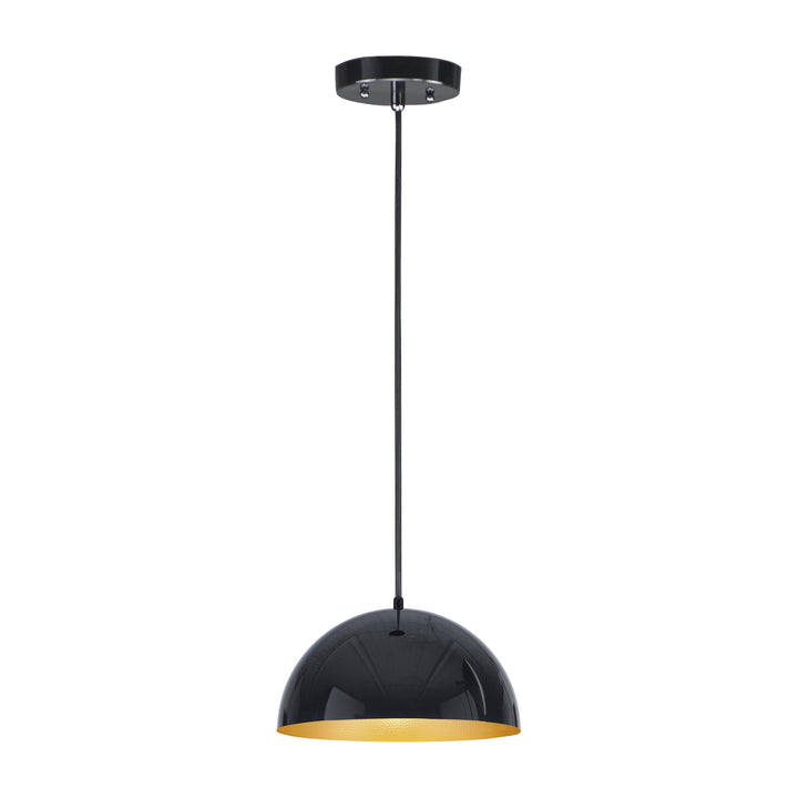 Hemisphere LED Pendant 254902 by Studio M Lighting in Gloss Black / Gold