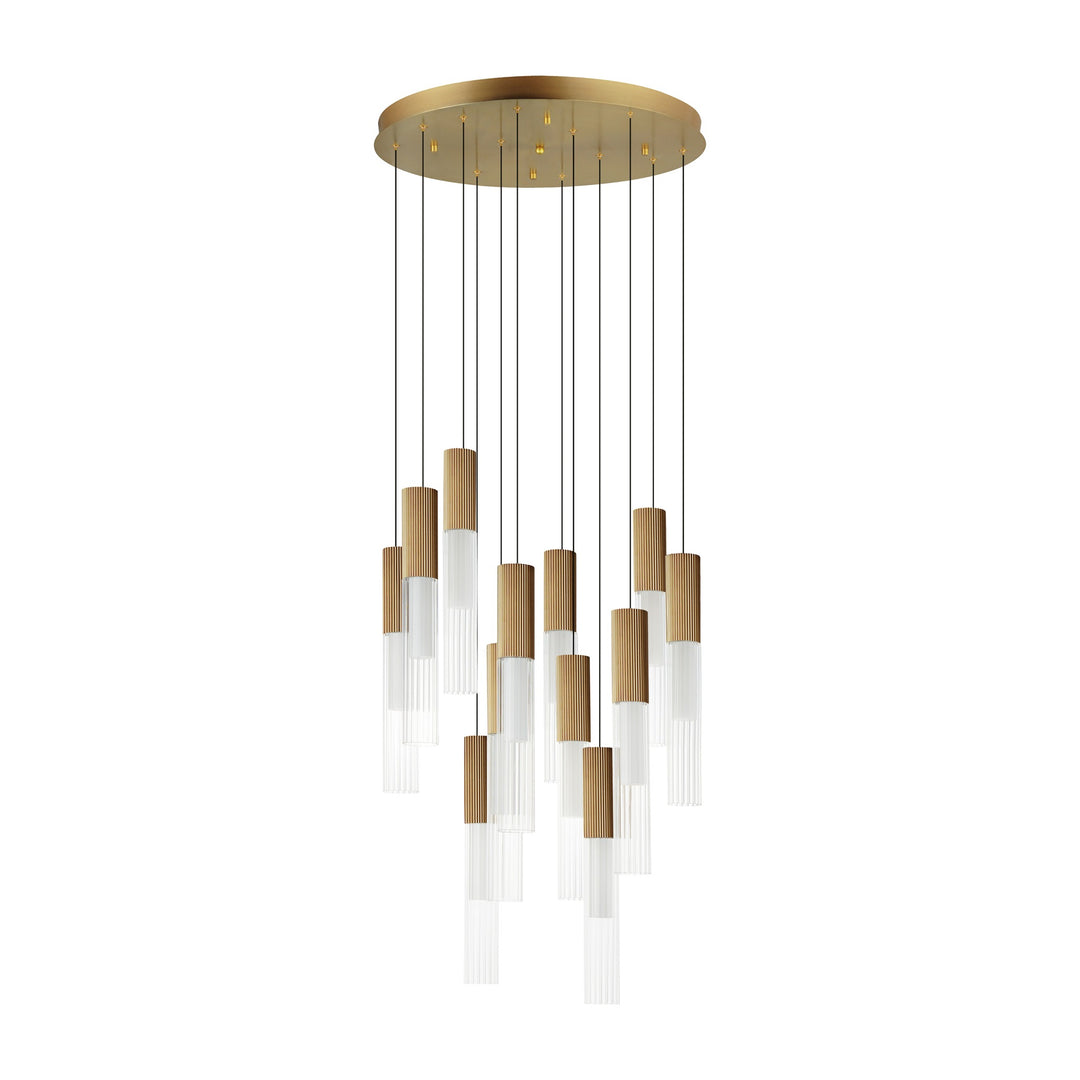 Reeds 12-Light LED Pendant by Studio M Lighting in Gold