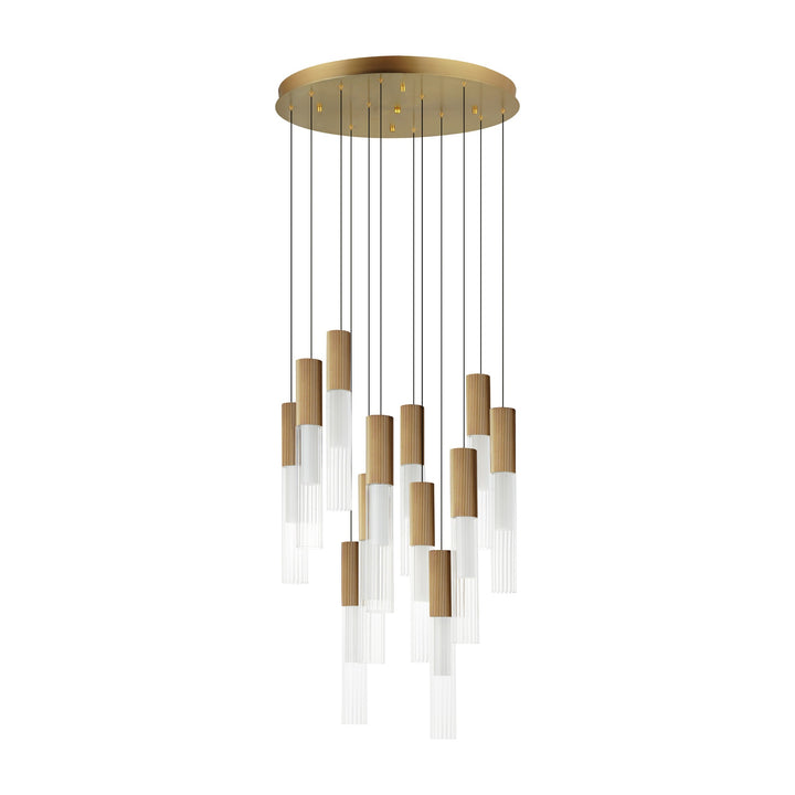 Reeds 12-Light LED Pendant by Studio M Lighting in Gold