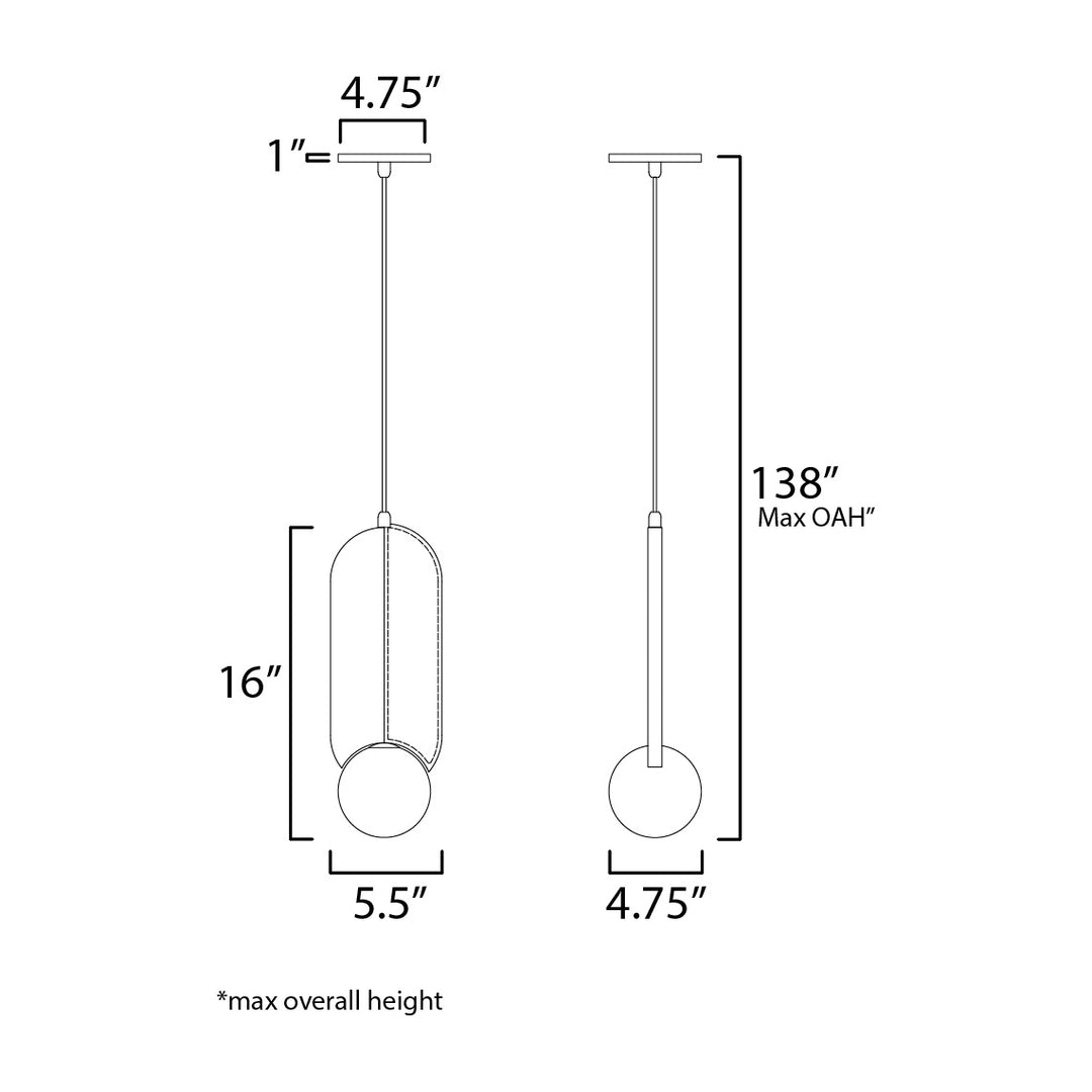 Stitched Down-Light Pendant by Studio M Lighting – line drawing