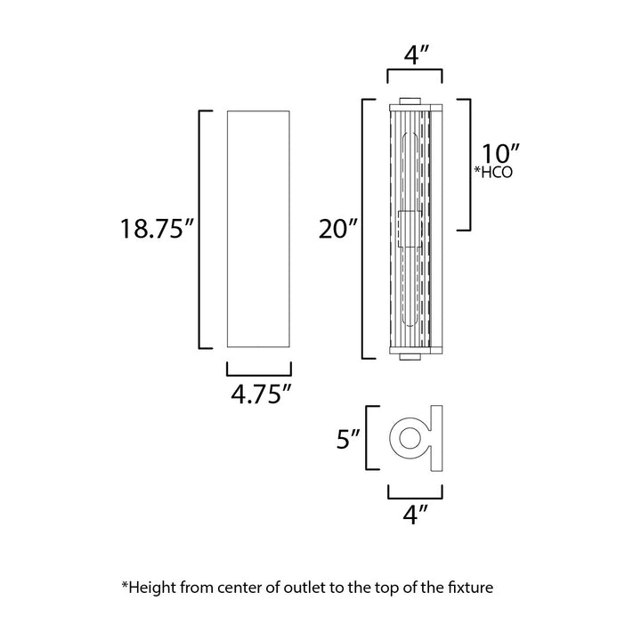 Opulent 2-Light 20 Outdoor Wall Sconce by Studio M Lighting – line drawing